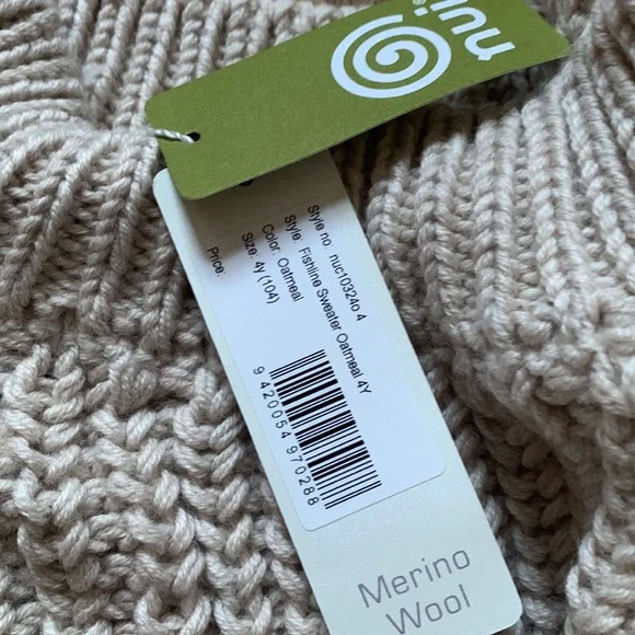 NWT Nui Organics 100% Soft Merino Wool Fisherline Sweater - Picture 2 of 8